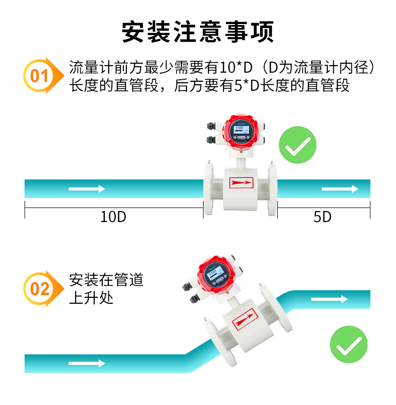 米科电磁流量计产品安装图示1